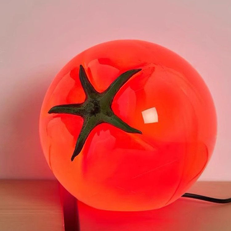 Art Deco Resin Tomato USB LED Table Lamp - Red and Yellow Decorative Light for Living Room 4