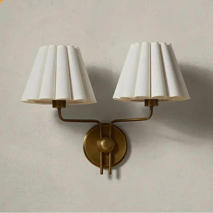 Art Deco Wall Lamp Sconce with Fabric Shade