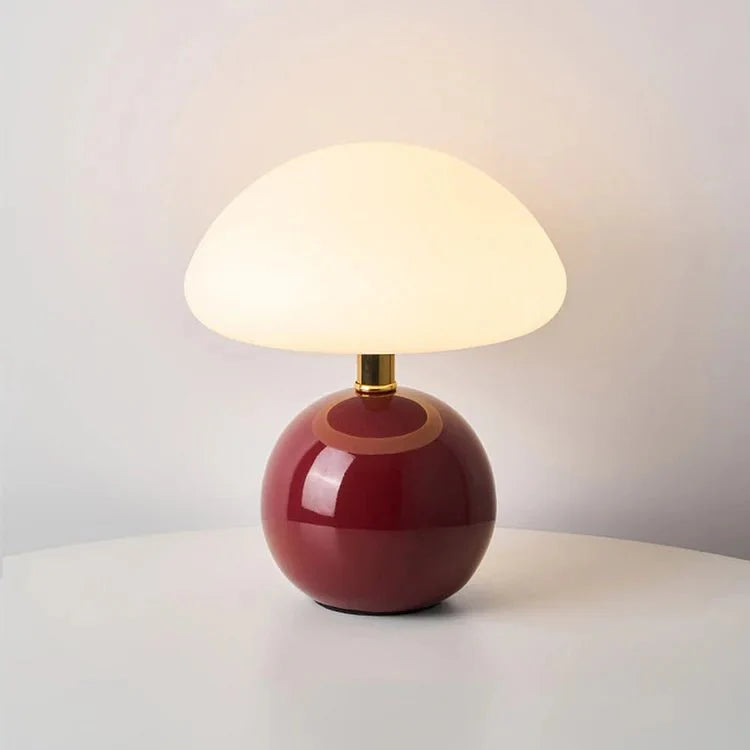 Bauhaus-Inspired Cream White Mushroom Table Lamp - Elegant Ambient Lighting for Living Room and Bedroom 5