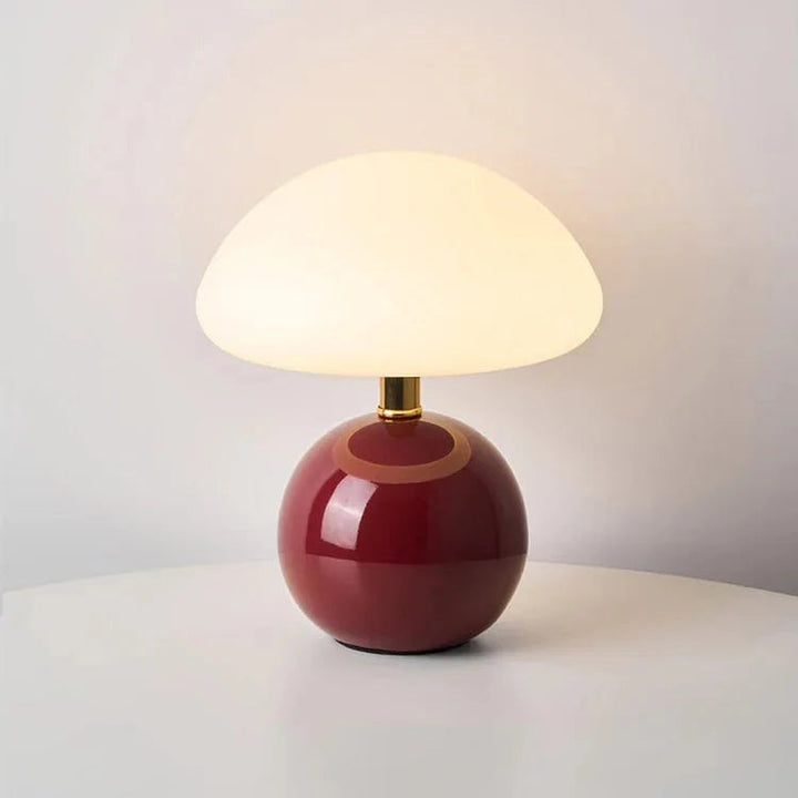 Bauhaus-Inspired Cream White Mushroom Table Lamp - Elegant Ambient Lighting for Living Room and Bedroom 5