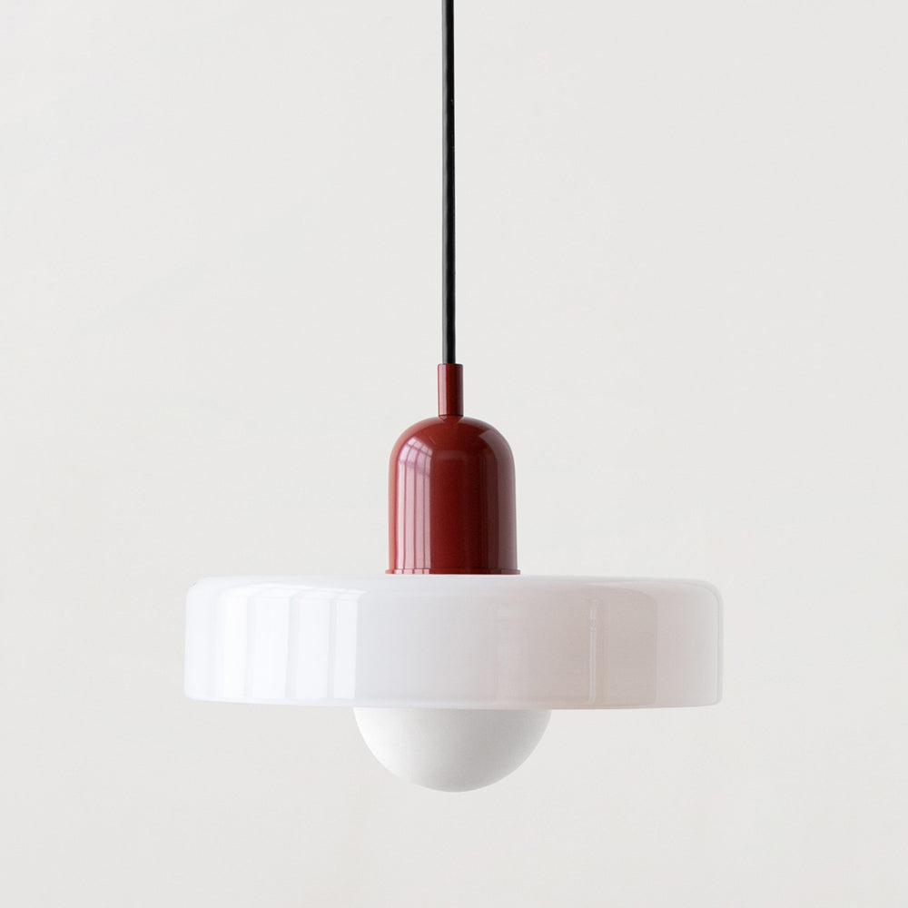 Bauhaus Colored Glass Pendant Light - Adjustable Height with LED Compatibility 0