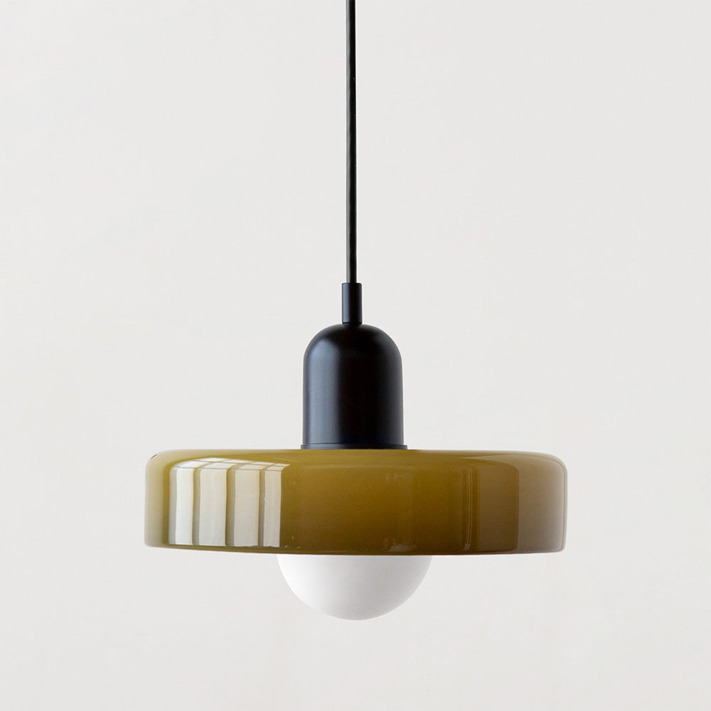Bauhaus Colored Glass Pendant Light - Adjustable Height with LED Compatibility 13