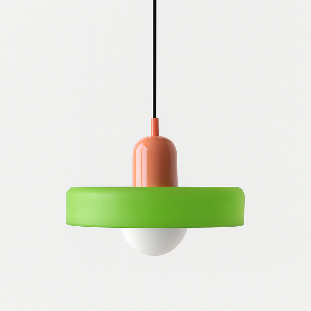 Bauhaus Colored Glass Pendant Light - Adjustable Height with LED Compatibility 17