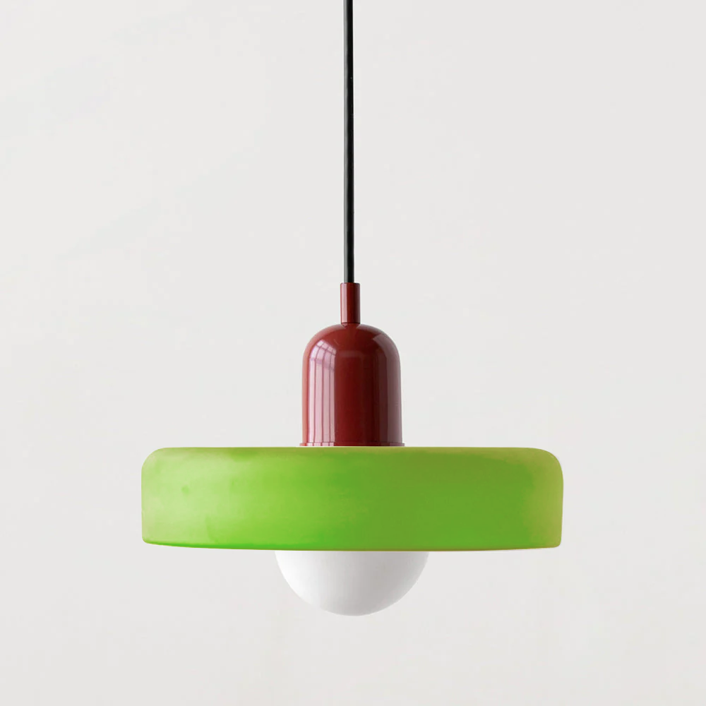 Bauhaus Colored Glass Pendant Light - Adjustable Height with LED Compatibility 20