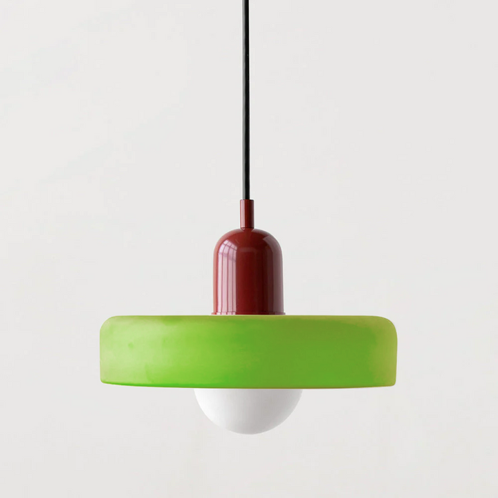 Bauhaus Colored Glass Pendant Light - Adjustable Height with LED Compatibility 20