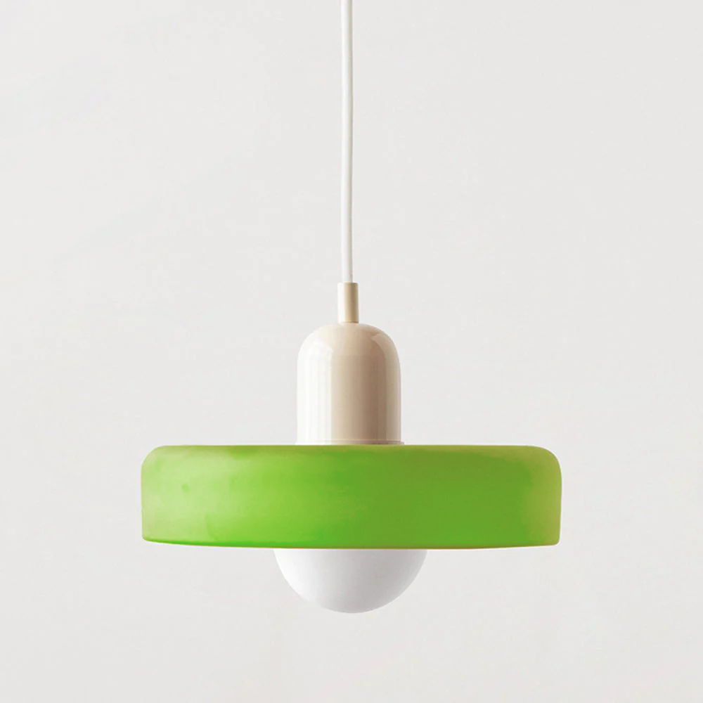 Bauhaus Colored Glass Pendant Light - Adjustable Height with LED Compatibility 23