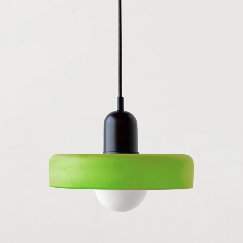 Bauhaus Colored Glass Pendant Light - Adjustable Height with LED Compatibility 24