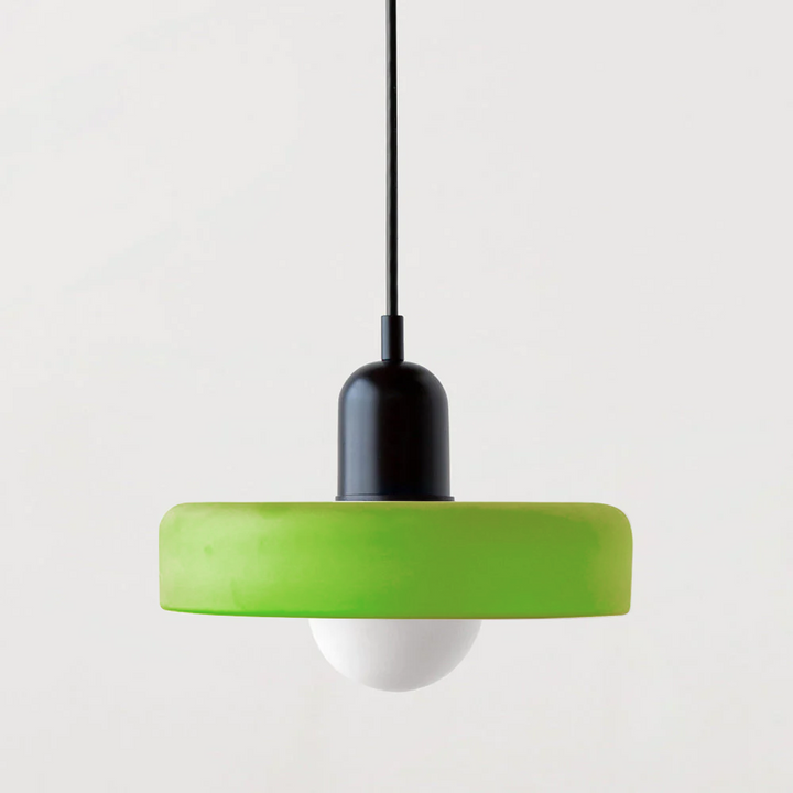 Bauhaus Colored Glass Pendant Light - Adjustable Height with LED Compatibility 24