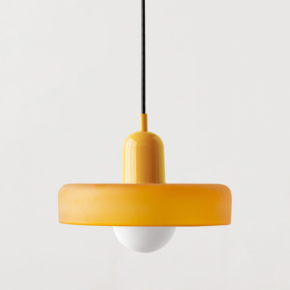 Bauhaus Colored Glass Pendant Light - Adjustable Height with LED Compatibility 26