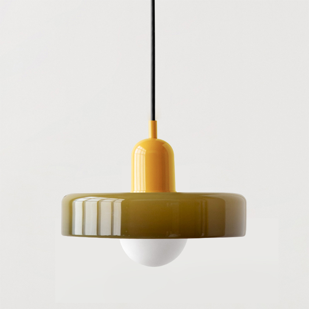 Bauhaus Colored Glass Pendant Light - Adjustable Height with LED Compatibility 28