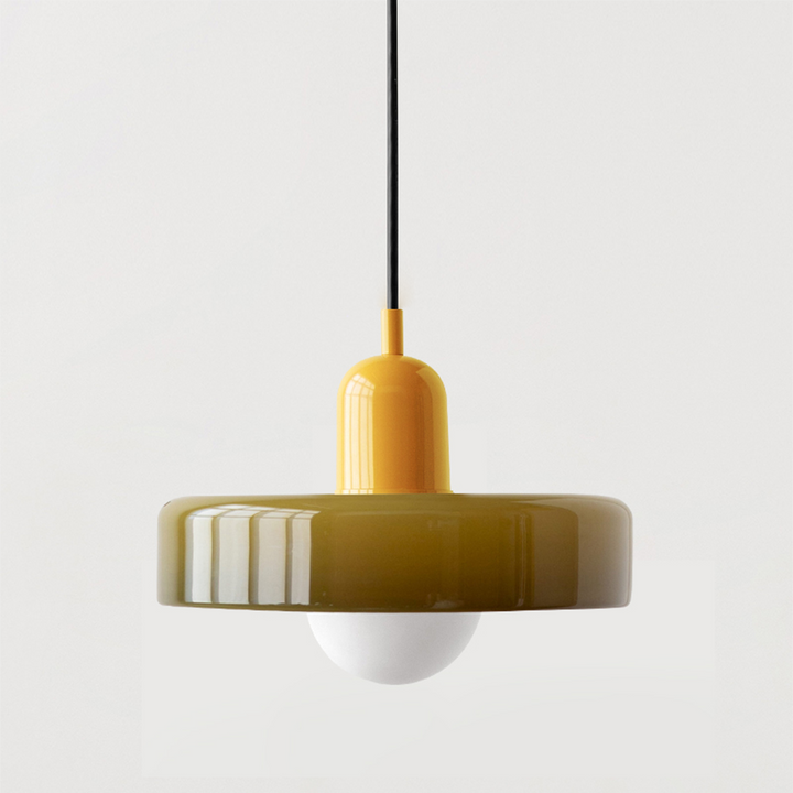Bauhaus Colored Glass Pendant Light - Adjustable Height with LED Compatibility 28