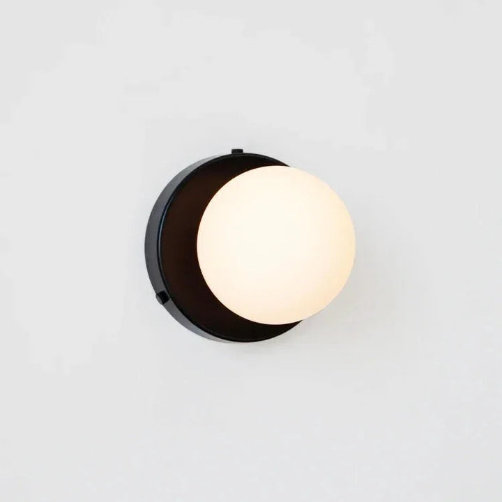 Nalani Frosted Glass Wall Lamp in No Plug - Black