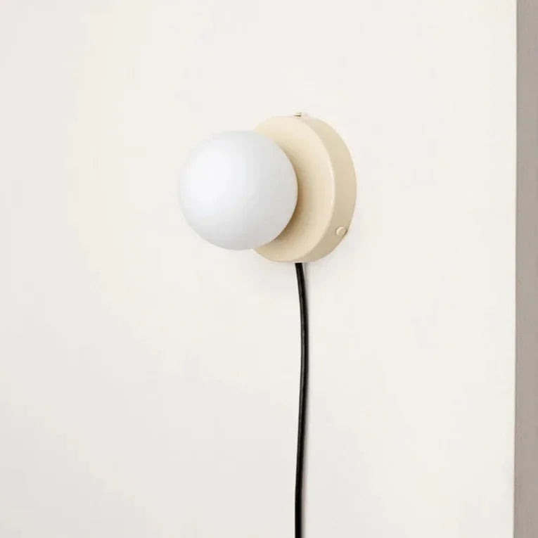 Nalani Frosted Glass Wall Lamp in With Plug - White