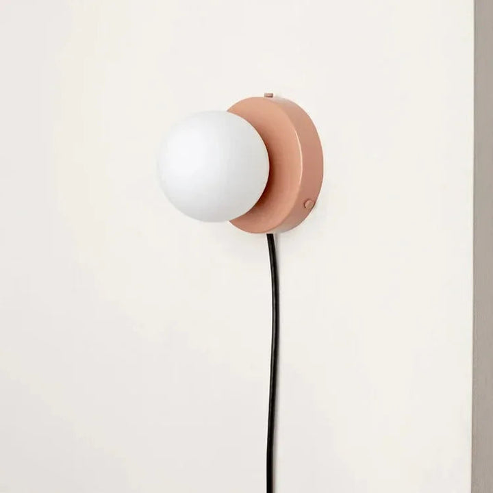 Nalani Frosted Glass Wall Lamp in With Plug - Pink