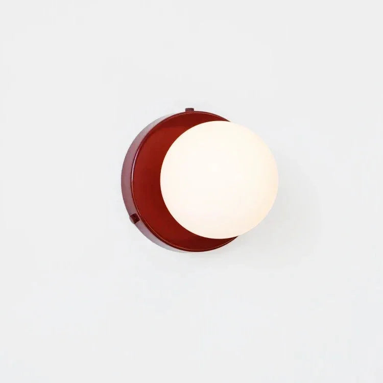 Nalani Frosted Glass Wall Lamp in No Plug - Red