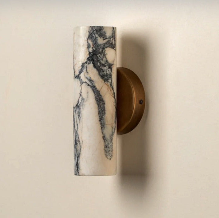 Calacatta Marble and Aged Brass Wall Light - Elegant 2-Light Indoor Fixture 0