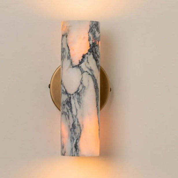 Calacatta Marble and Aged Brass Wall Light - Elegant 2-Light Indoor Fixture 2