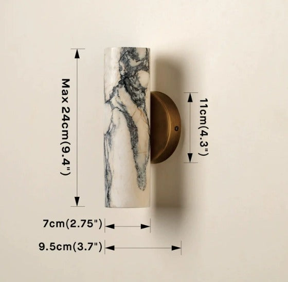 Calacatta Marble and Aged Brass Wall Light - Elegant 2-Light Indoor Fixture 3