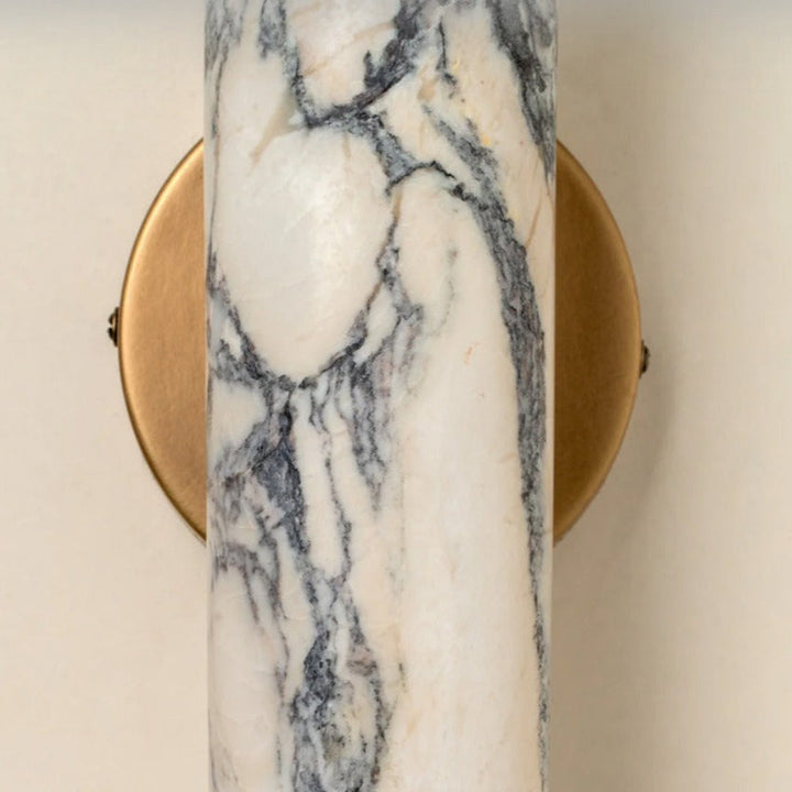 Calacatta Marble and Aged Brass Wall Light - Elegant 2-Light Indoor Fixture 4