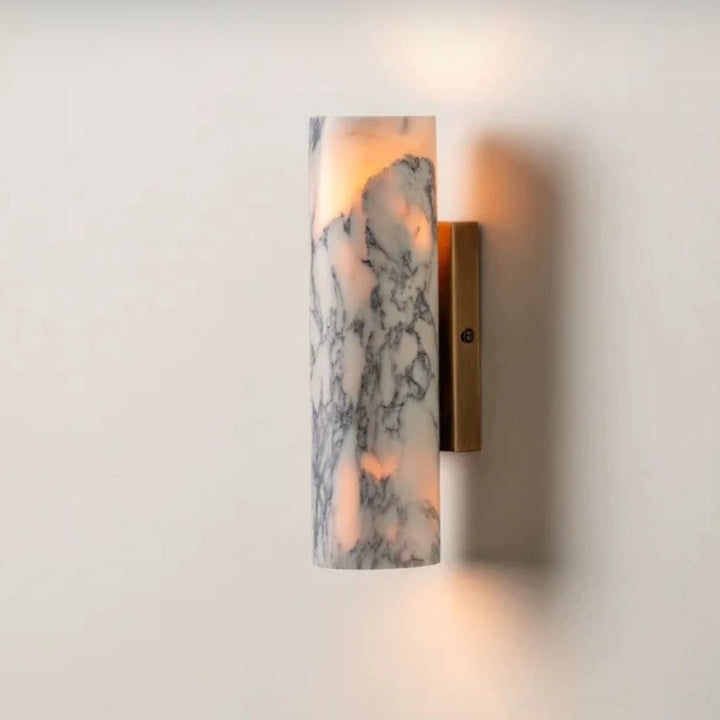 Calacatta Marble and Aged Brass Wall Light - Elegant 2-Light Indoor Fixture 5