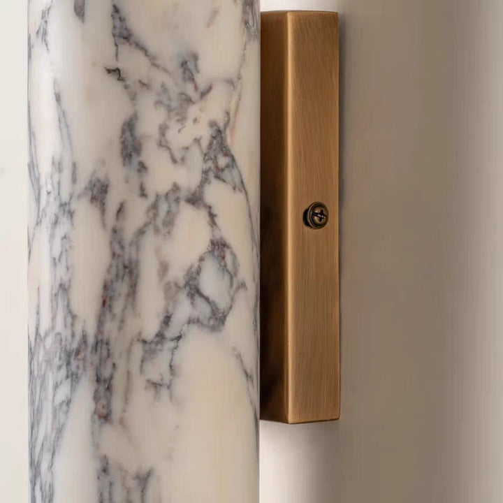 Calacatta Marble and Aged Brass Wall Light - Elegant 2-Light Indoor Fixture 6