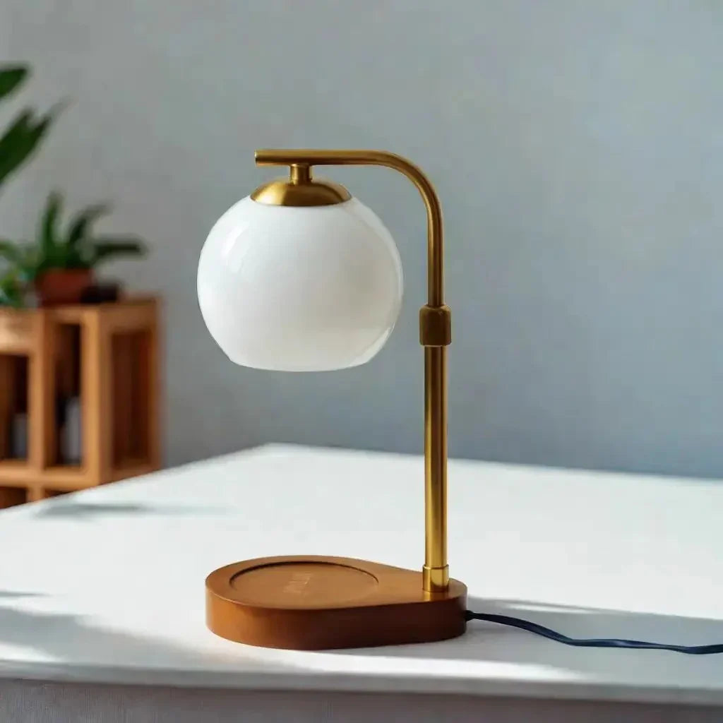 Candle Warmer Table Lamp in White