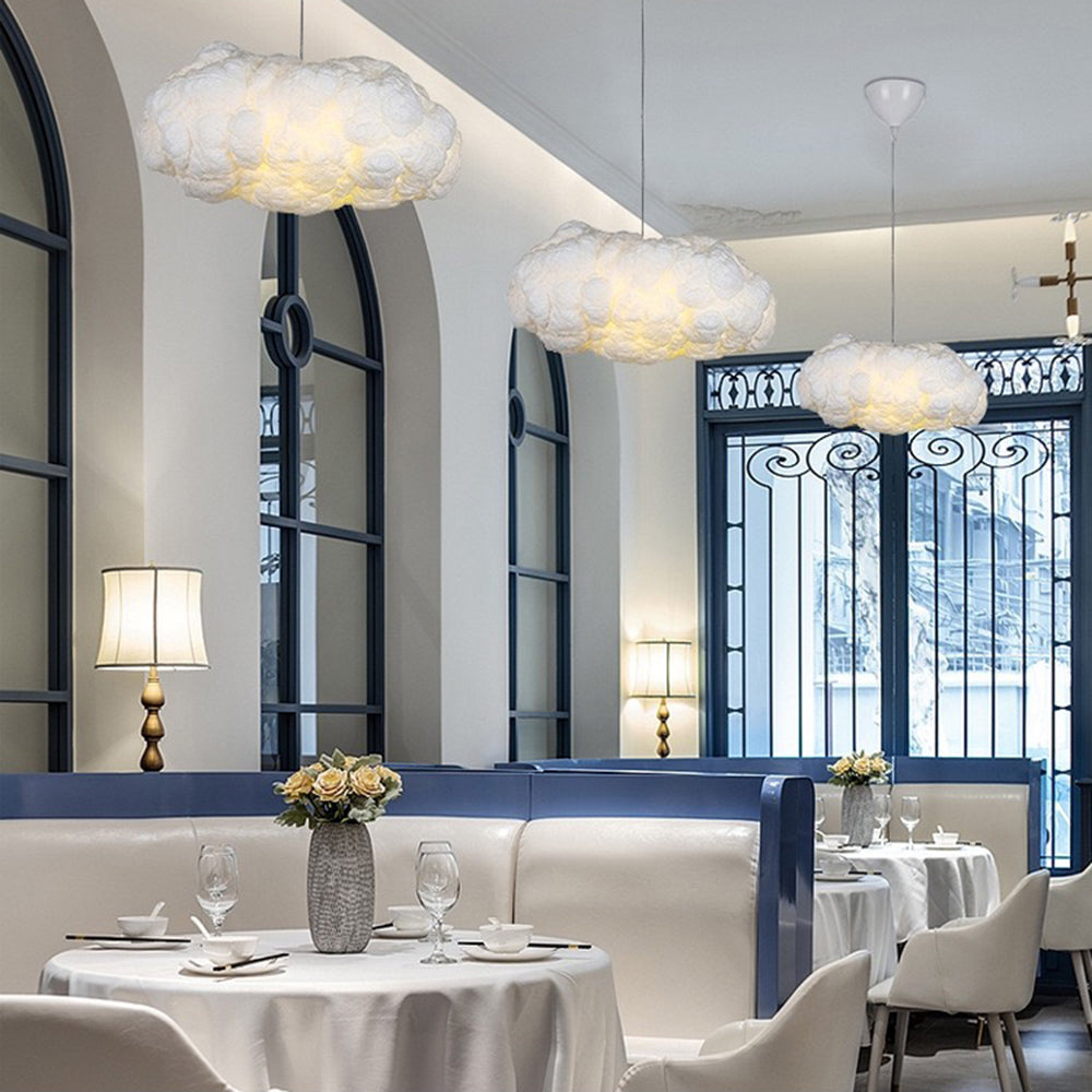 Cloud-Shaped LED Hanging Light - Modern White Pendant Lamp for Living Room, Bedroom, and Dining Area - Energy Efficient Design 8