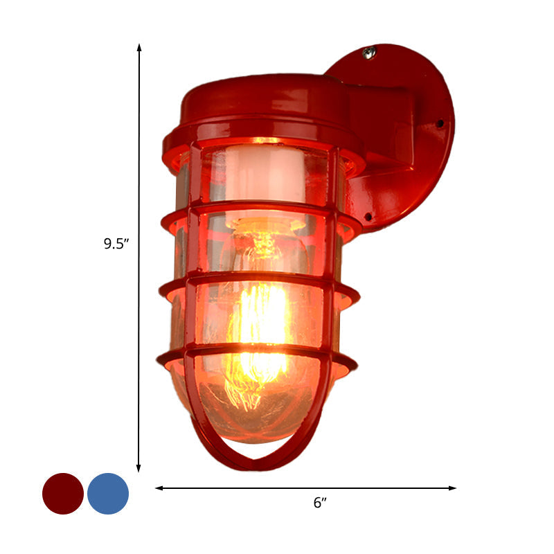 Coastal Outdoor Wall Light with Metal Cage - Nautical Style for Porches and Patios 2