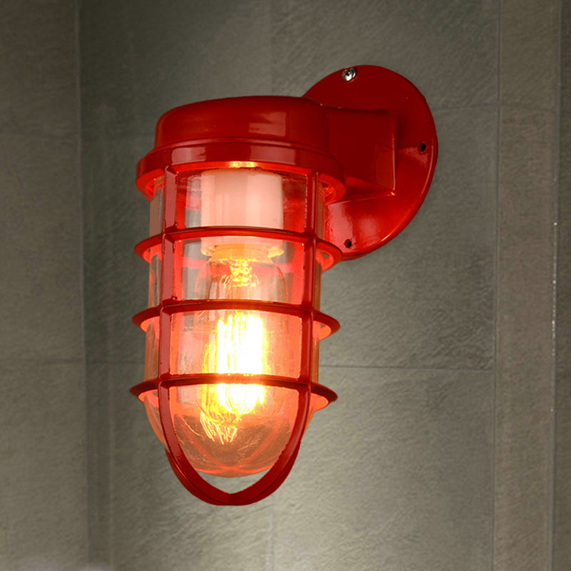 Coastal Outdoor Wall Light with Metal Cage - Nautical Style for Porches and Patios 3