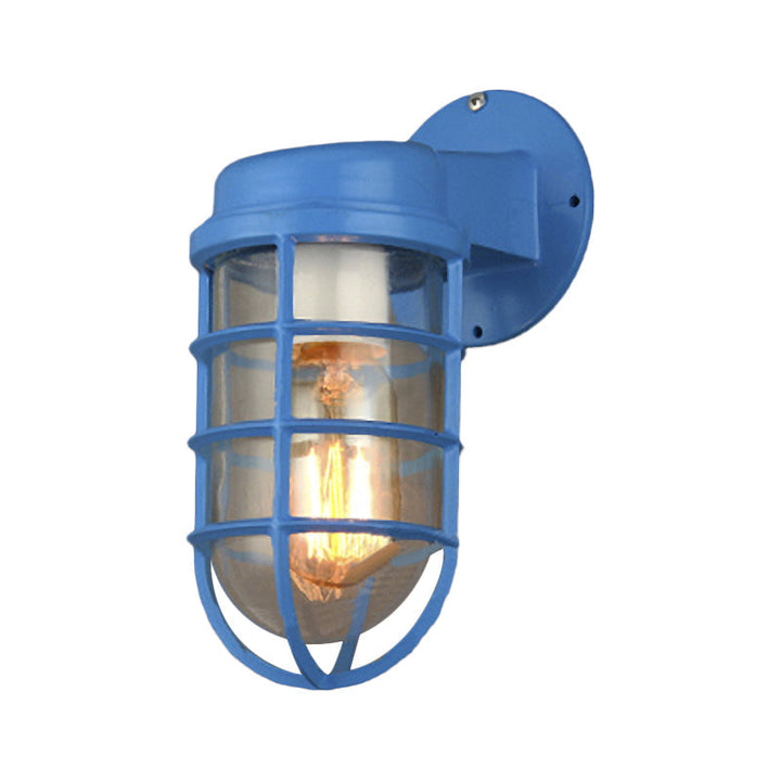 Coastal Outdoor Wall Light with Metal Cage - Nautical Style for Porches and Patios 6