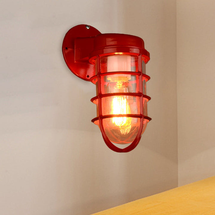 Coastal Outdoor Wall Light with Metal Cage - Nautical Style for Porches and Patios 7