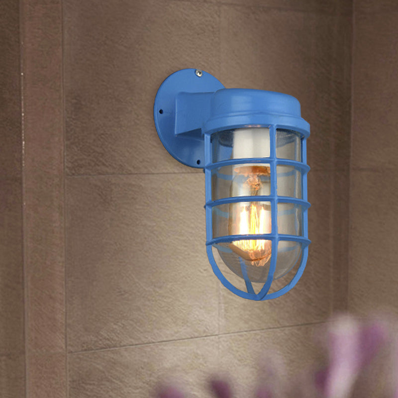 Coastal Outdoor Wall Light with Metal Cage - Nautical Style for Porches and Patios 8