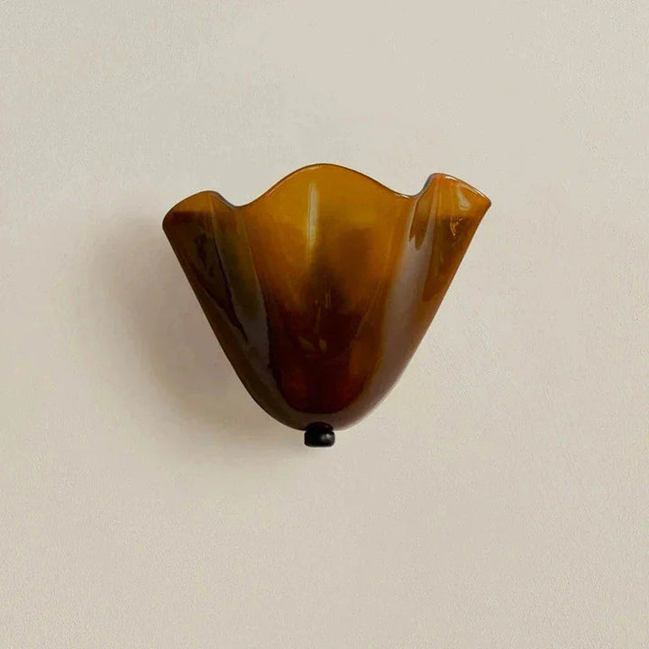 Coloured Glass Wall Lamp in Brown