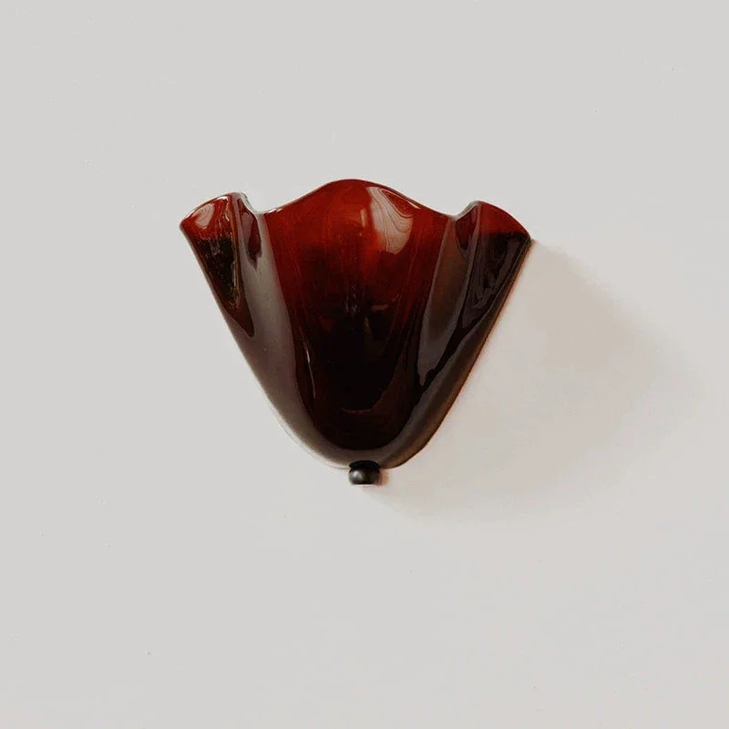 Coloured Glass Wall Lamp in Burgundy