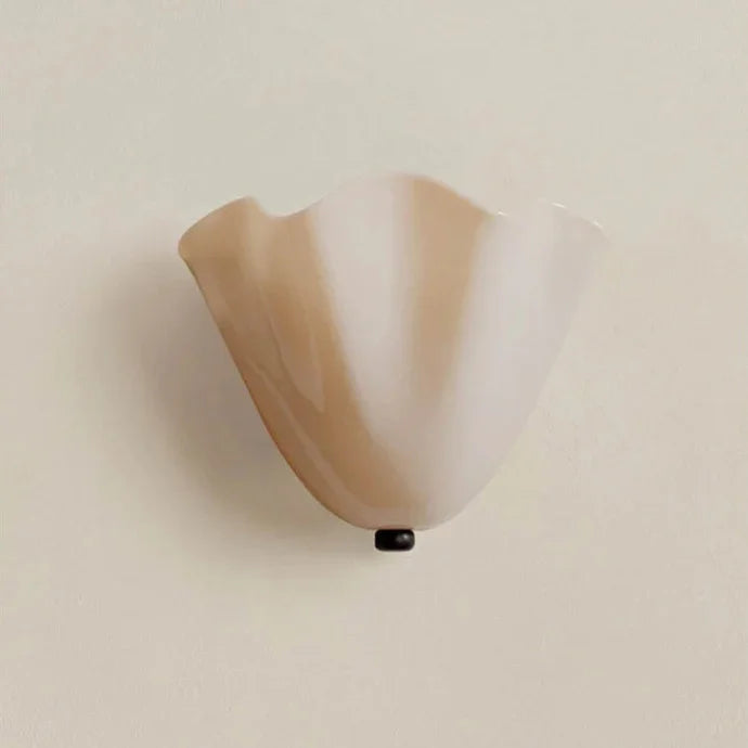 Coloured Glass Wall Lamp in Beige