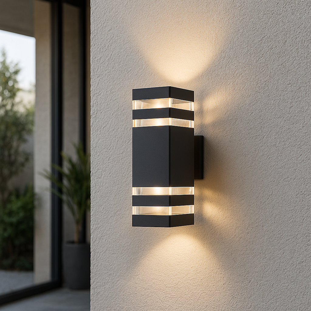 Contemporary 2-Way Outdoor Wall Light - LED Fixture for Patio and Garden 0