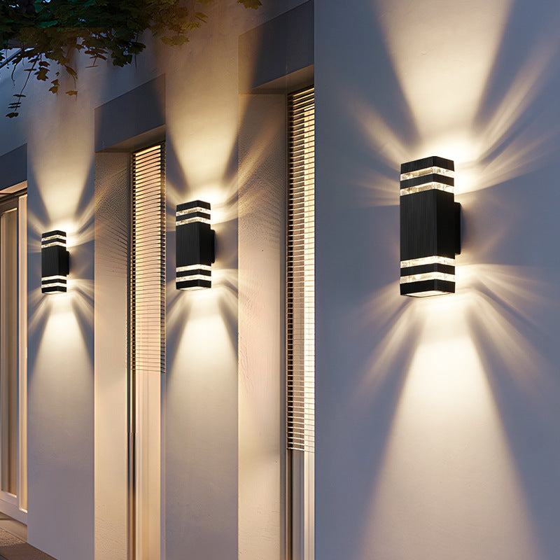 Contemporary 2-Way Outdoor Wall Light - LED Fixture for Patio and Garden 2