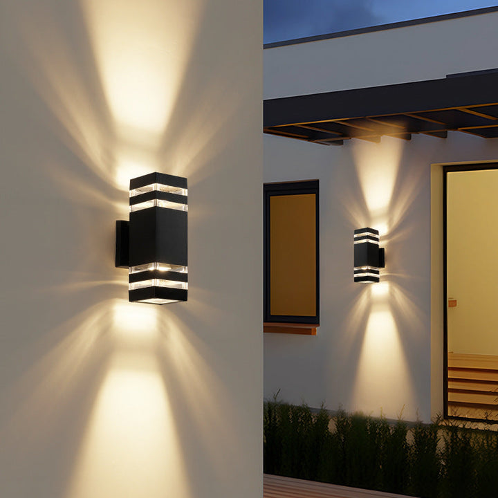 Contemporary 2-Way Outdoor Wall Light - LED Fixture for Patio and Garden 3