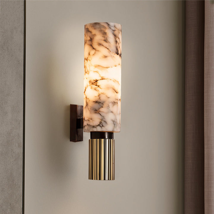 Contemporary Copper Stone Wall Light - LED Fixture for Hallway, Bedroom, and Living Room 0