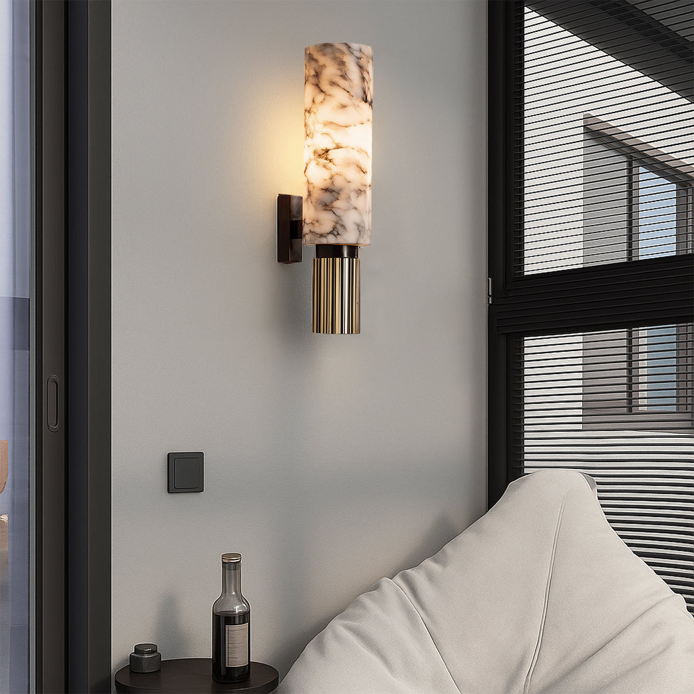 Contemporary Copper Stone Wall Light - LED Fixture for Hallway, Bedroom, and Living Room 1
