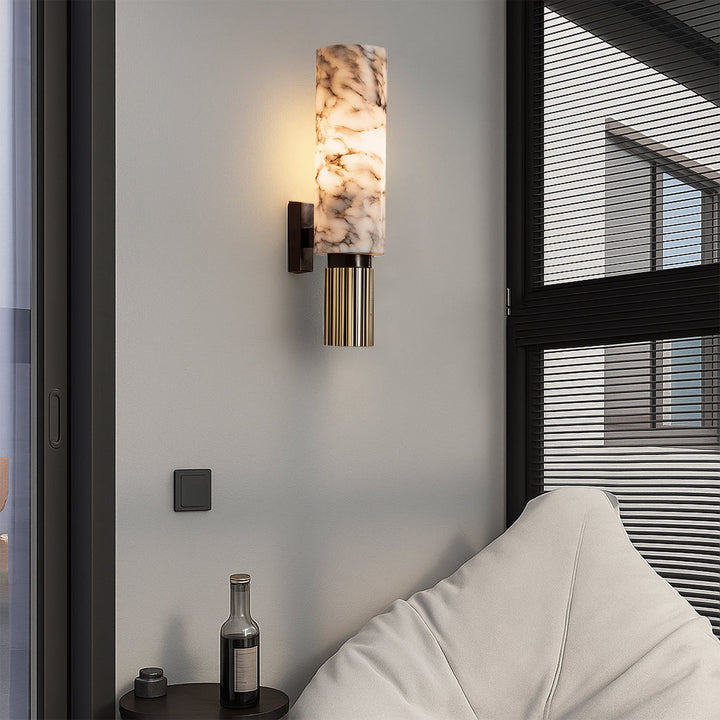Contemporary Copper Stone Wall Light - LED Fixture for Hallway, Bedroom, and Living Room 1