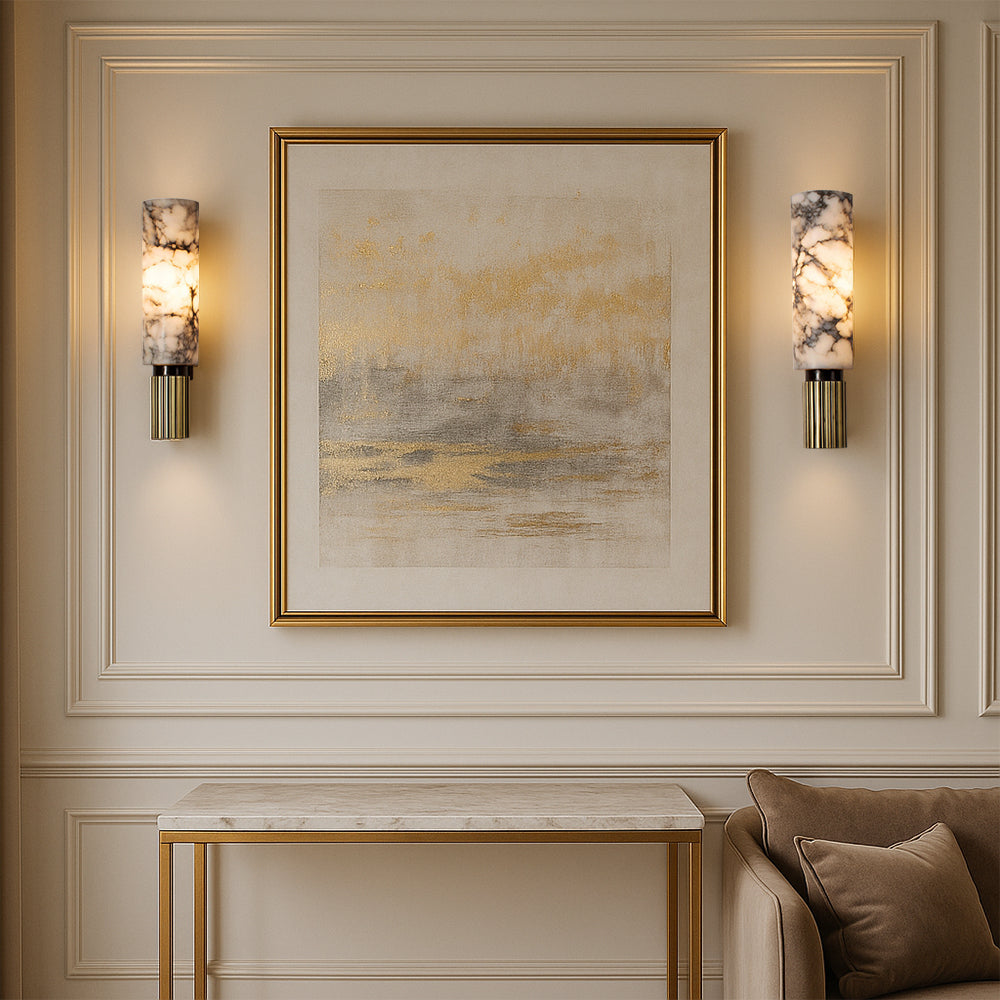 Contemporary Copper Stone Wall Light - LED Fixture for Hallway, Bedroom, and Living Room 7