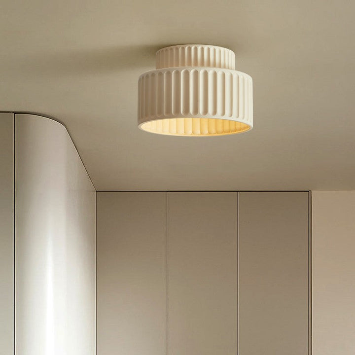 Contemporary Flush Mount Ceiling Light Fixture with Handcrafted Ceramic Shade - LED Ceiling Light for Dining Room 1