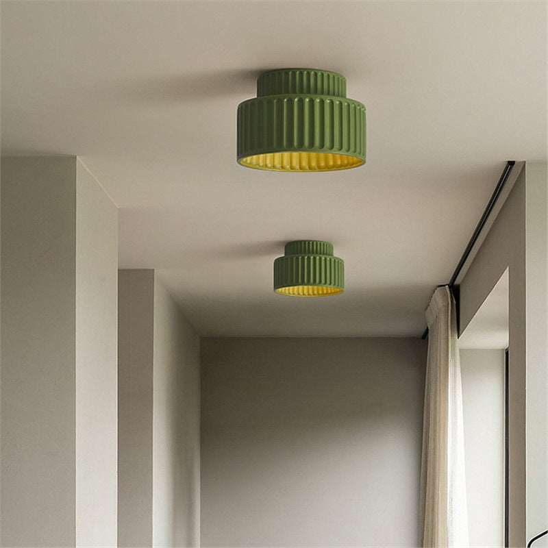 Contemporary Flush Mount Ceiling Light Fixture with Handcrafted Ceramic Shade - LED Ceiling Light for Dining Room 3