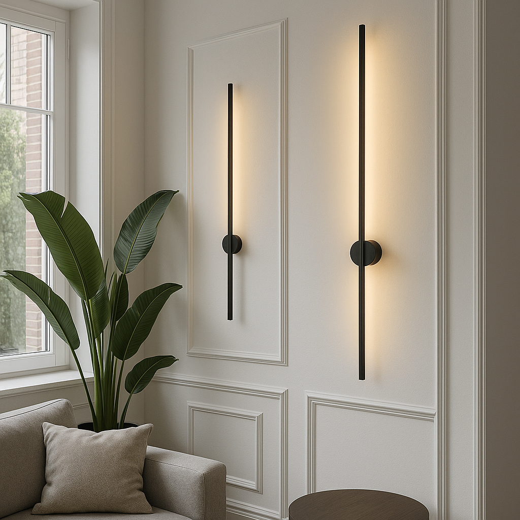 Contemporary Linear Wall Light with LED - Minimalist Iron and Acrylic Design 0