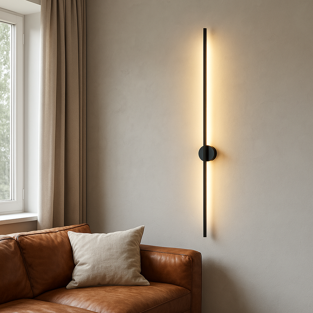 Contemporary Linear Wall Light with LED - Minimalist Iron and Acrylic Design 1