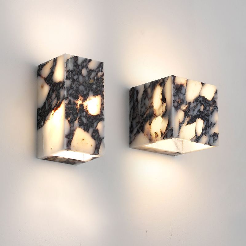 Contemporary Marble Cube Wall Light - Elegant LED Fixture for Hallway, Bedroom, or Living Room 7