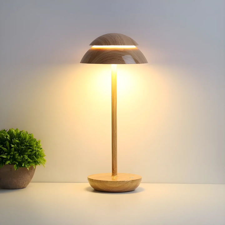 Cordless Mushroom Table Lamp in Brown