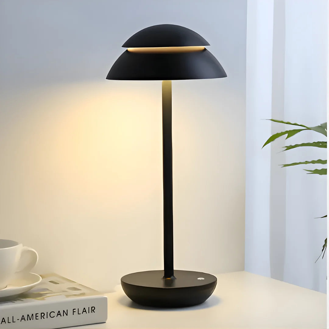 Cordless Mushroom Table Lamp in Black
