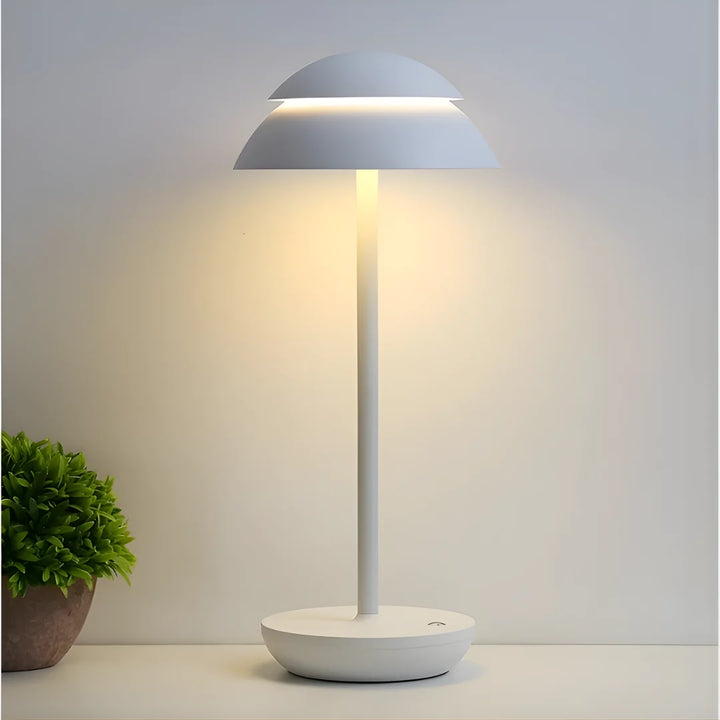 Cordless Mushroom Table Lamp in White